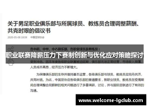 职业联赛降薪压力下赛制创新与优化应对策略探讨
